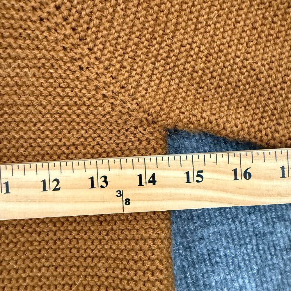 Hand Knit Hooded Cardigan Sweater Size 3/4 Brown Bear Ears Neutral Minimalist - Picture 8 of 8